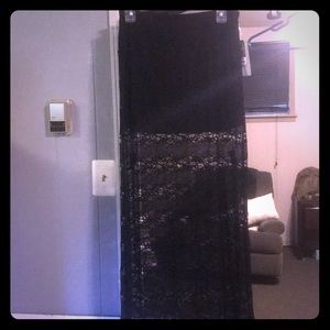 Black lace maxi skirt